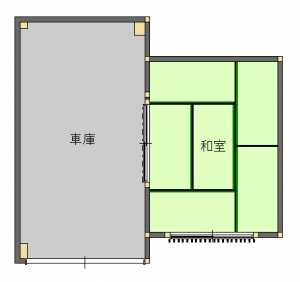 西成区　黄様　改装前-平面図(1階)